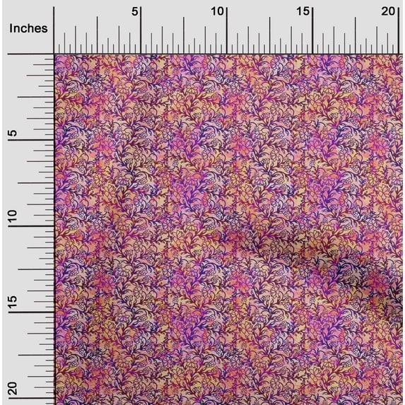 oneOone Cotton Cambric Peach Fabric Batik Quilting Supplies Print Sewing Fabric By The Yard 56 Inch Wide