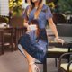 thumbnail image 3 of Balery Winter Fire Dragon Vestidos sueltos de manga corta para mujer, vestidos de verano 2025, vestidos casuales de corte A con vuelo., 3 of 6