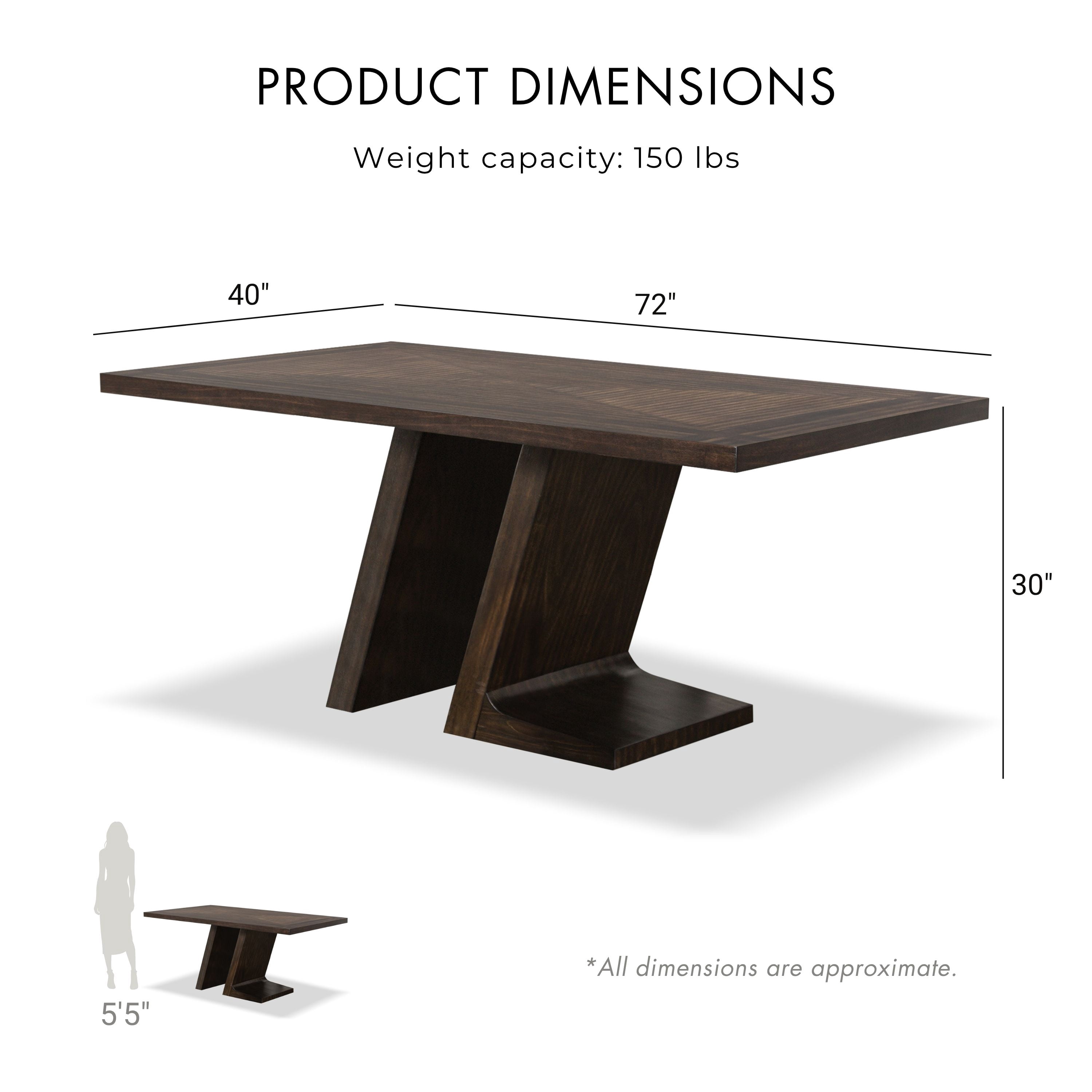 Furniture of America Rhiannon Solid Wood 72-inch Dining Table, Espresso