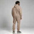 thumbnail image 5 of Men's Sweatsuit 2 Piece Set Fleece Lined Hoodie and Jogger Sweatpants, Casual Athletic Pullover Tracksuit with Pockets for Fall Winter Camel S, 5 of 9