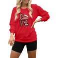 thumbnail image 1 of HUITKMM Chandails d'Hiver pour Femmes à Imprimé de Football Chandail à Capuchon Surdimensionné – Chandail à Col Rond Décontracté 4096 L, 1 of 4