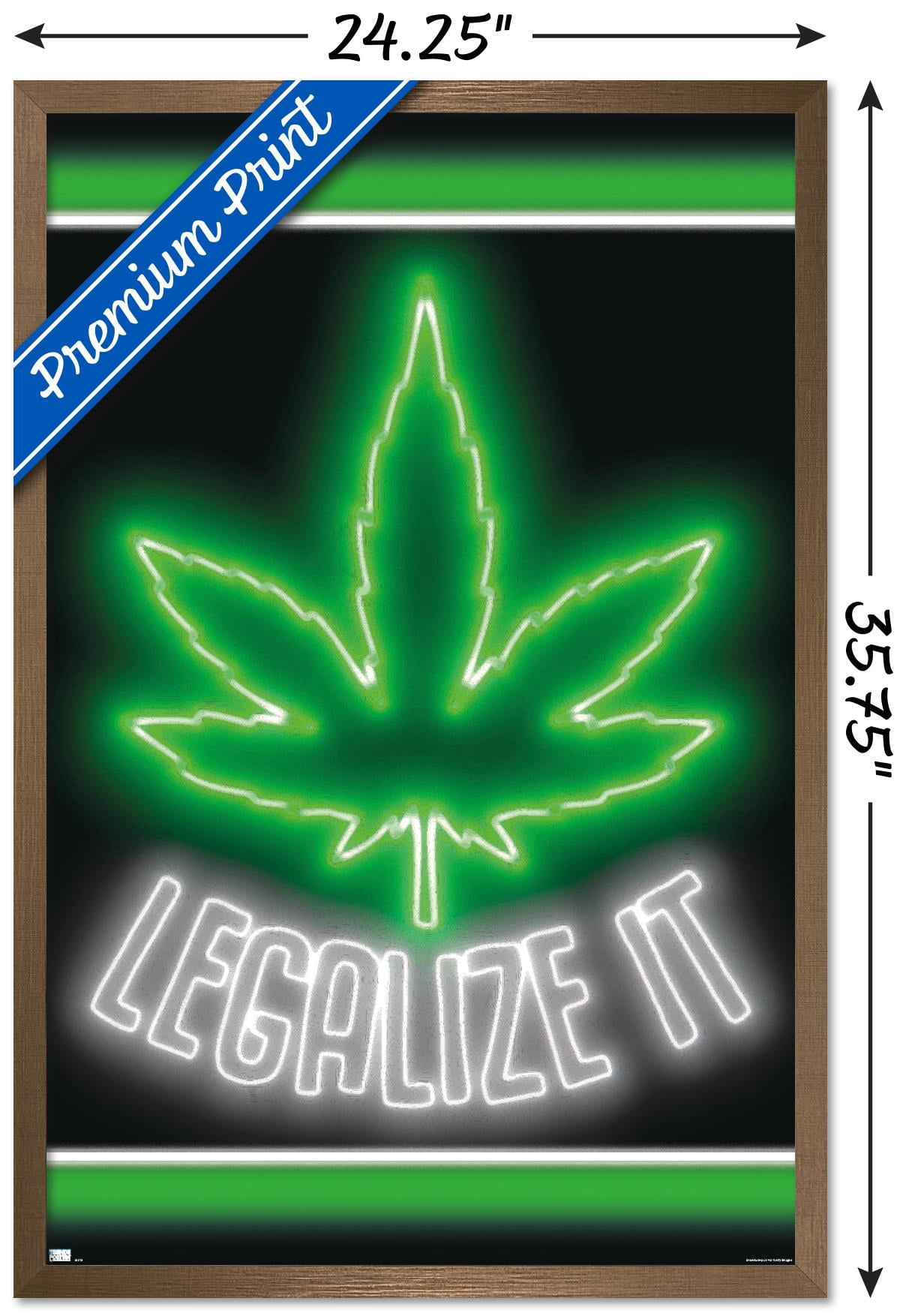 Marijuana - Legalize It Wall Poster, 22.375" x 34" Framed