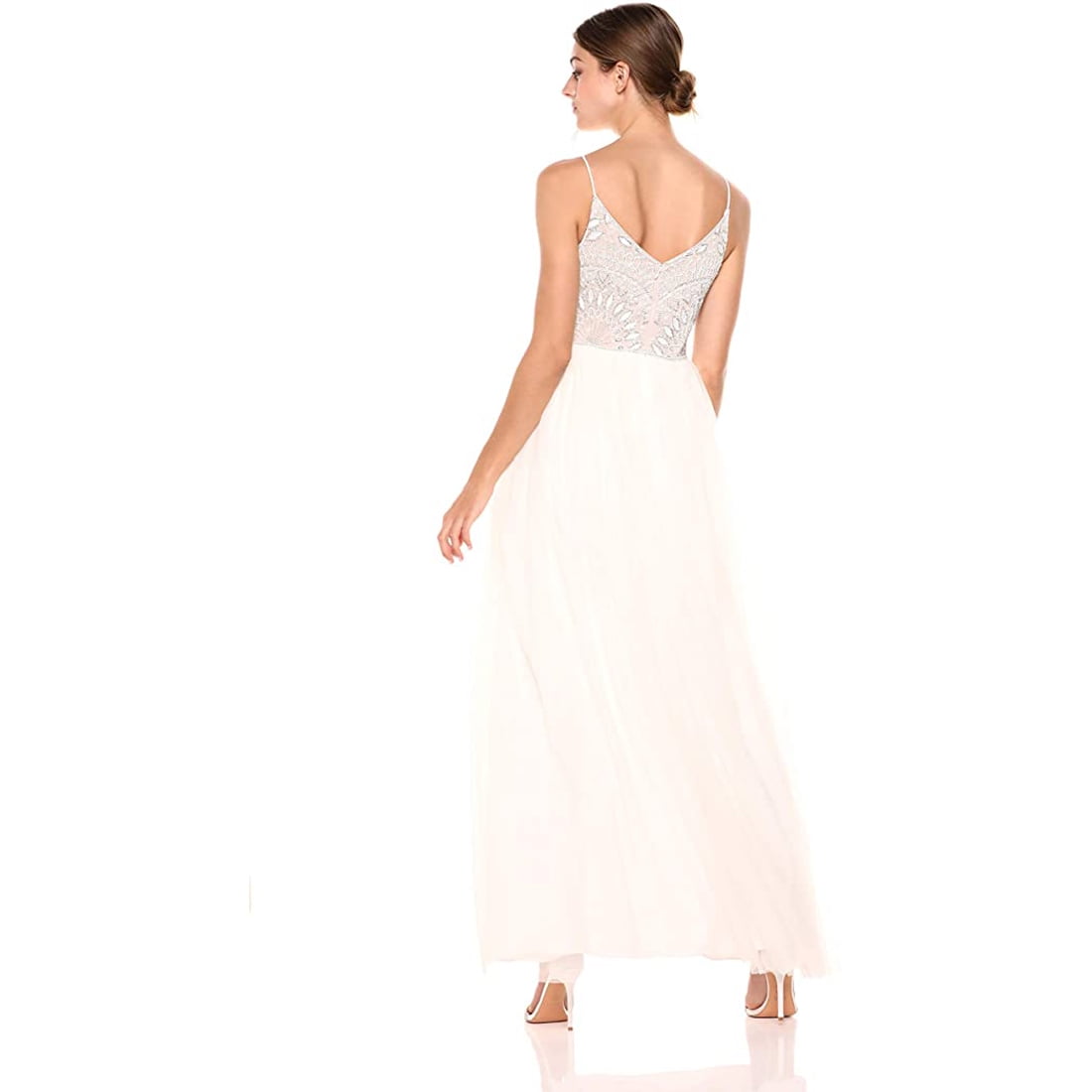 Adrianna Bodice Strap Mesh Bridal Dress, Ivory Nude,8 - Walmart.com