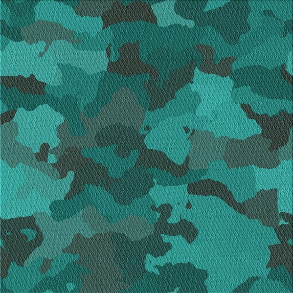 Ahgly Company Indoor Square Patterned Medium Teal Green Area Rugs, 7' Square