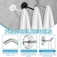 thumbnail image 3 of Uxcell 3 Pcs Stainless Steel Bathroom Towel Hooks, 4.8x0.3 Inch Heavy Duty Robe Coat Hooks Round Wall Mounted Hook with Screws for Bedroom Kitchen Closet Cabinet, Silver, 3 of 7