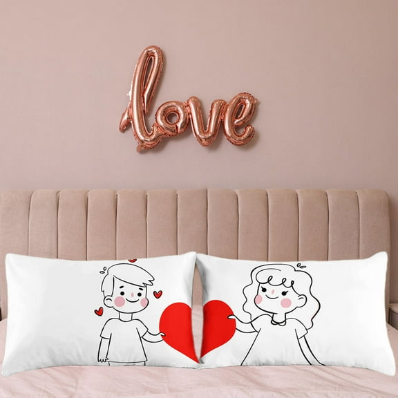 CVLNCYCLING Pillow Cases,Pillow Covers,Pillow Case Standard Pillow,Valentine's Day Couple Pillowcase Pillow Protectors