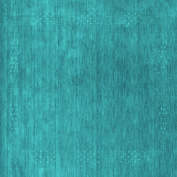 Ahgly Company Machine Washable Indoor Square Abstract Turquoise Blue Contemporary Area Rugs, 3' Square
