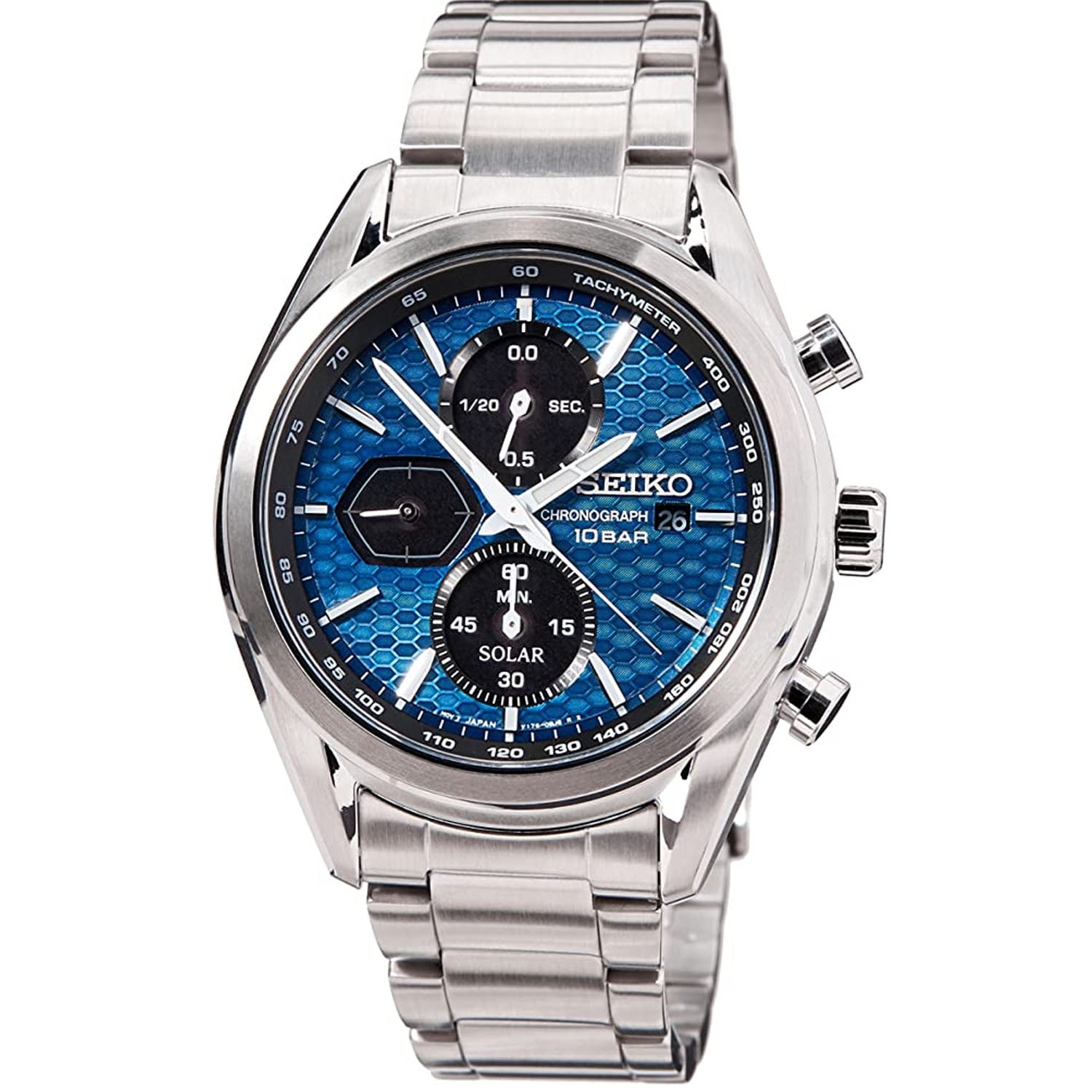 Seiko Coutura SSG010 Men s Two Tone Steel Watch Black Dial Radio Sync Solar Chronograph World Time Water Resistant Walmart