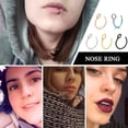 thumbnail image 2 of 5pcs stylish and simple fake nose ring hoop fish hook stainless steel nose nail, 2 of 6