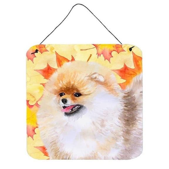 Pomeranian Fall Wall or Door Hanging Prints, 6 x 6 in.