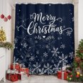 thumbnail image 6 of Navy Blue Christmas Shower Curtains for Bathroom, Waterproof Fabric Bath Curtains Decor, Bath Tub Curtain White Xmas Snowflake Winter Decorative Shower Curtain Sets with 12 Hooks, 72x72 Inch, 6 of 8