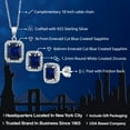 thumbnail image 2 of 925 Sterling Silver Blue Created Sapphire Pendant and Earrings Jewelry Set for Women | 6.46 Cttw | Emerald Cut 9X7MM and 8X6MM | Gemstone September Birthstone | with 18 inch Silver Chain, 2 of 4
