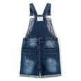 thumbnail image 2 of KIDSCOOL SPACE Girls Shorts,Little Girls Stretchy Denim Slim Summer Shortalls,Deep Blue,4-5 Years, 2 of 7