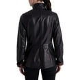 thumbnail image 3 of Women's Genuine Lambskin Black Leather Motorcycle Jacket Stylish Coat W311, 3 of 4