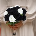 thumbnail image 5 of Scidweet 18 Pcs Fake Roses Artificial Flowers Decor, Silk Rose Plastics Flower Bouquet for Wedding Party Mother's Day Decorations, Black, 5 of 6