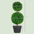 thumbnail image 6 of HOMCOM 2 Pack 23.6" Artificial Boxwood Topiary Ball Trees Set of 2, Double Ball-Shaped Boxwood Artificial Topiary Plants for Indoor Outdoor, Green, 6 of 6