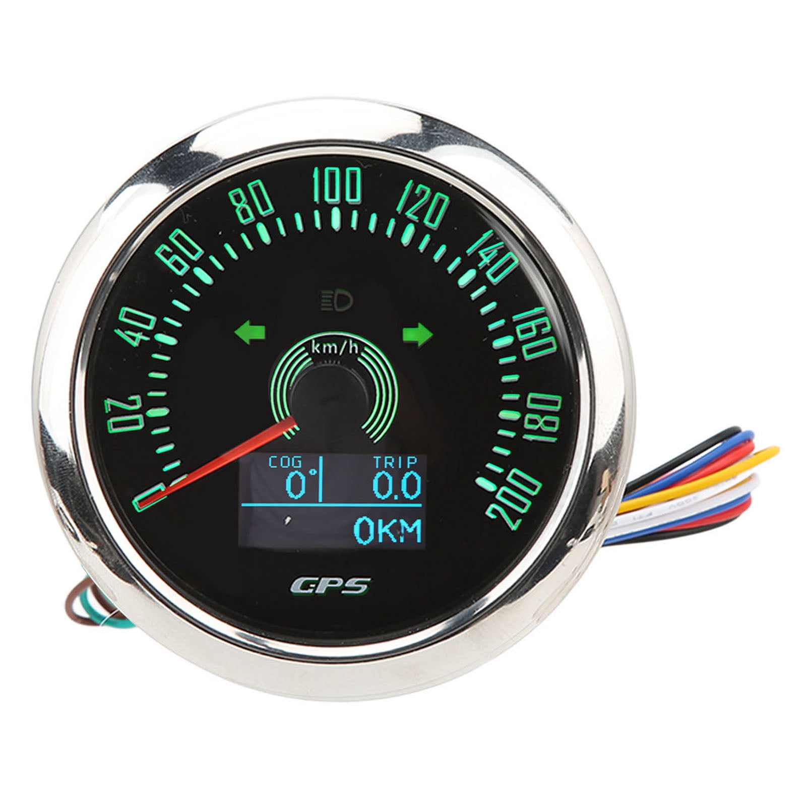 Tachymètre GPS 3 En 1 200mph 85mm 9‑32V 7 Couleurs Rétroéclairé Tachymètre, Tachymètre GPS 932V 3en1 200mph Antibuée Universel Pour Bateau Voiture RV Moto Cadran Noir Couverture (Cadran Blanc