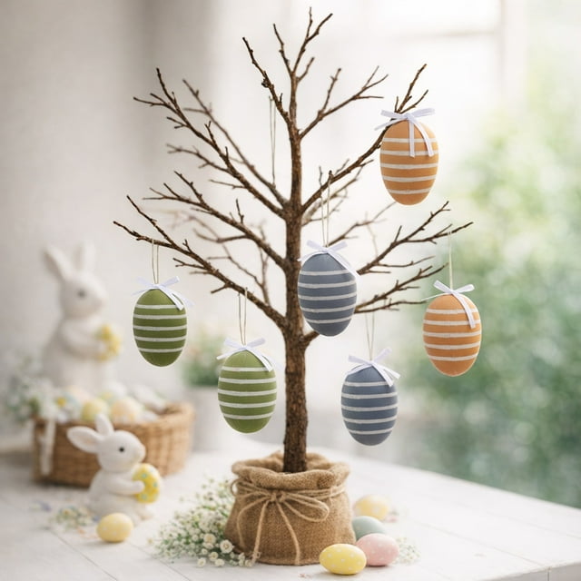 Decoraciones de Pascua, adornos de Pascua, regalos de Pascua, 6 piezas de huevos de Pascua colgantes, decoración creativa, huevos rotos, huevos de Pascua, decoraciones de Pascua, arreglo de escena, co