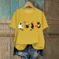 thumbnail image 2 of HCNTES Halloween Shirt for Womens Graphic Tshirt Spooky Ghost Shirts Graphic Tee Funny Cute Short Sleeve Tops(L,A477-Yellow), 2 of 4