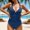Style1-Blue womens swimsuits, variant on V-Neck Swim Top & Bottom Set for Women – Wrap-Front Style & High-Waisted Briefs | Perfect for Athletic & Builds | Light-Up Your Summer Vibes Hot Pink S