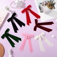 thumbnail image 4 of 6 uds. Pinzas para el pelo con lazo, pinzas para el pelo de terciopelo, lazos largos, pasadores para el pelo con lazo Simple, accesorios para el cabello para mujeres y niñas, peinados elegantes, 4 of 6