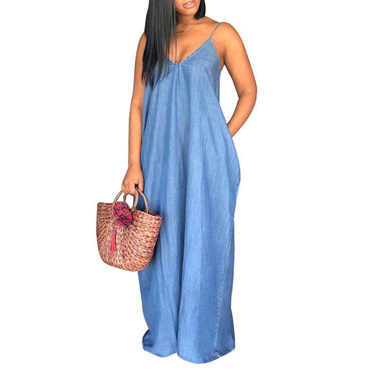 denim maxi dress plus size