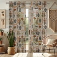 thumbnail image 6 of Vargottam Aztec Motif Design Sheer Georgette Curtains for Windows & Small Doors - Set of 2 Panels, 72" Long, Grommet Top, Printed Light Filtering Drapes for Living Room or Study, 6 of 7