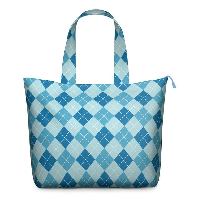 Colorful Buffalo Check Travel Duffel Retro Plaid Patterned Weekender Bag with Geometric Elements, Lightweight Overnight Tote
