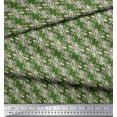 thumbnail image 2 of Soimoi Green Cotton Poplin Fabric Buds & Leaves Print Fabric by the Yard 58 Inch Wide, 2 of 3