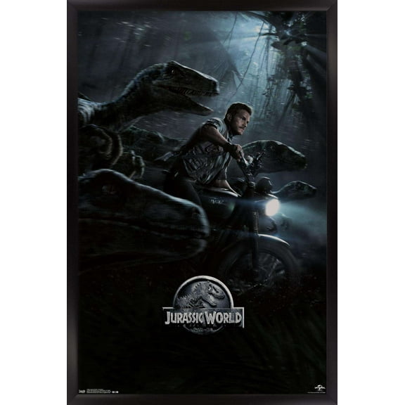 Jurassic World - One Sheet Wall Poster, 14.725" x 22.375", Framed