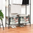 thumbnail image 3 of Yayeee Foldable Storage Basket for Shelves with Handles Waterproof Cloth Bins, Snowman Family, 3 of 7