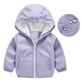thumbnail image 2 of Vividxx Girls Rain Jacket Girls Hooded Windbreaker Jacket Lightweight Raincoat Outdoor Autumn Zippered Coat For Children 12-18 Months, 2 of 6
