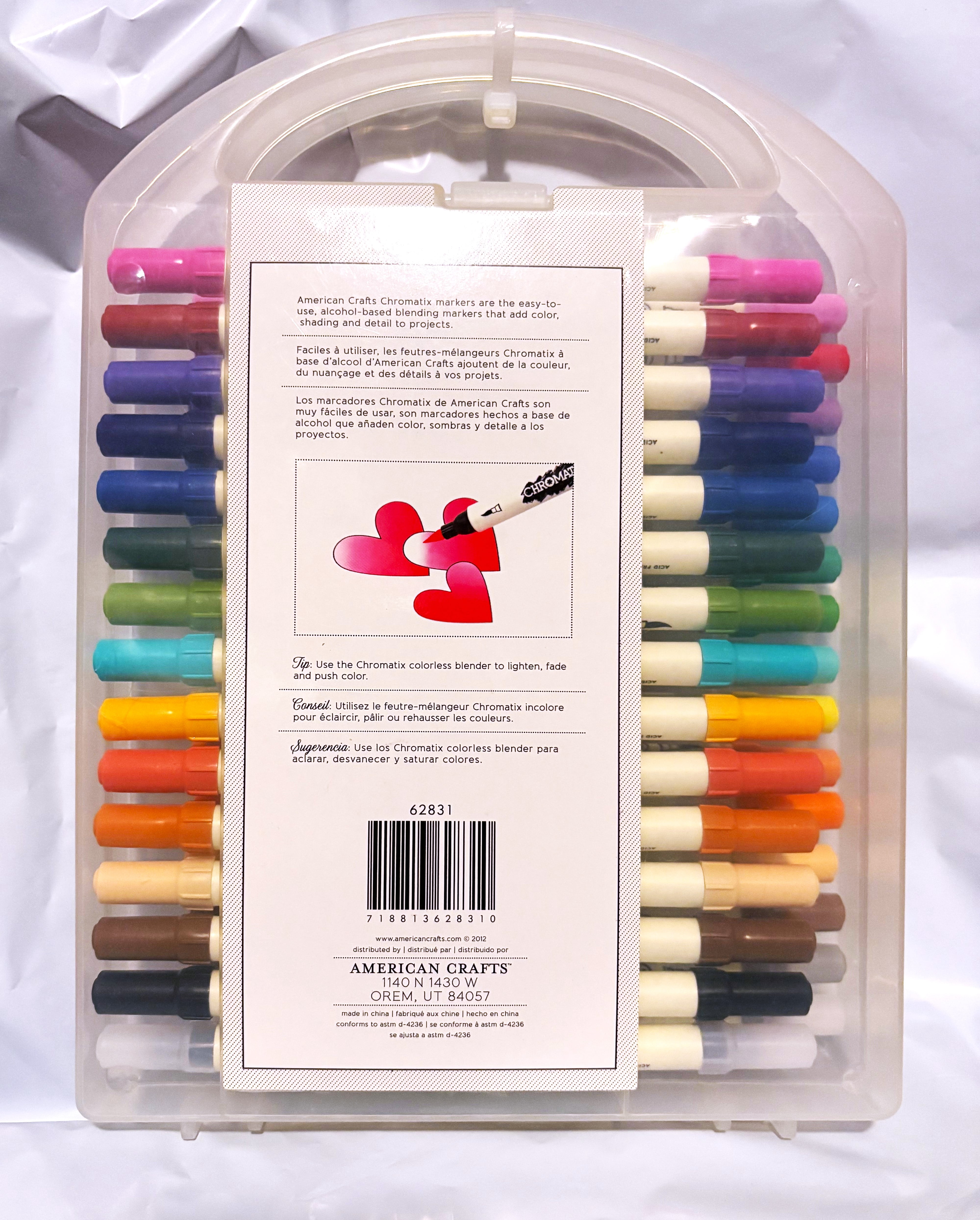Chromatix Dual Tip Alcohol Markers, 30-Piece Set with Carrying Case, Assorted Colors