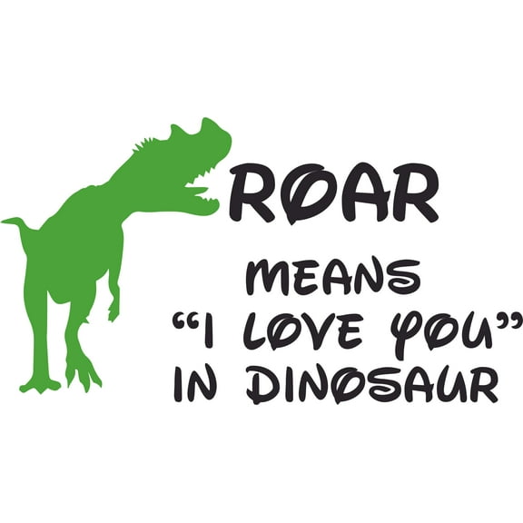 Dinosaur Roar is I Love You Dino Customized Wall Decal - Custom Vinyl Wall Art - Personalized Name - Baby Girls Boys Kids Bedroom Wall Decal Room Decor Wall Stickers Decoration Size (12x20 inch)