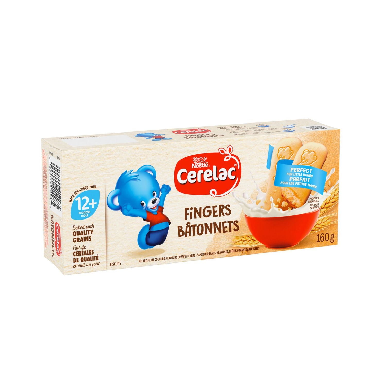Cerelac Fingers, Biscuits, Light Buttery Flavour, Toddlers 1 Year & Up, Encourages Self Feeding, Quality Grains, No Artificial Colours, Flavours Or Sweeteners, Travel-Size Packets, 160 g