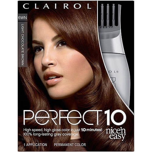 Clairol Nice 'n Easy Perfect 10 Semi-Permanent Hair Color, Light Chocolate Brown, 6WN Clairol Nice 'n Easy Perfect 10 Semi-Permanent Hair Color, Light Chocolate Brown, 6WN