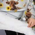 thumbnail image 3 of Oversized Wearable Blanket Hoodie,Gray Highland Cow Bathtub Sunflower Pattern Sherpa Blanket Hoodie with Super Pockets,Super Warm Fuzzy Pullover for Women & Men, 3 of 6