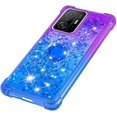 thumbnail image 6 of Case for Xiaomi 11T with Magnetic Ring Kickstand, Gradient Quicksand Glitter Flowing Liquid Floating Women Girls Cute Phone Case Clear TPU Cover for Xiaomi 11T Pro JB Purple Navy, 6 of 7