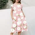 thumbnail image 3 of Mikilon Girls Short Sleeve Dress Casual A Line Twirly Skater Dresses 6 Months-14 Years, 3 of 5