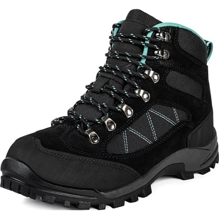 Hiking Boots Women Waterproof Breathable Ankle Support Womens Hiking Boots Durable Womens Hiking Boots for Outdoors Black 9