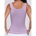 thumbnail image 3 of ANRABESS Womens Sleeveless Scoop Neck Tank Top Ribbed Fitted Summer Basic Slim Cute Tops 2026 Light Purple X-Small, 3 of 8