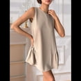 thumbnail image 3 of Vestido Tipo Chaleco Sin Mangas con Cuello Redondo en Color Liso, Color Albaricoque, Talla L, 3 of 6