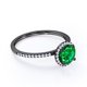 thumbnail image 4 of JeenMata Anillo de Bodas de Tres Diamantes y Moissanita de Corte Redondo Clásico de 1,5 Quilates Engastado en Oro Rosa de 10 K, 4 of 6