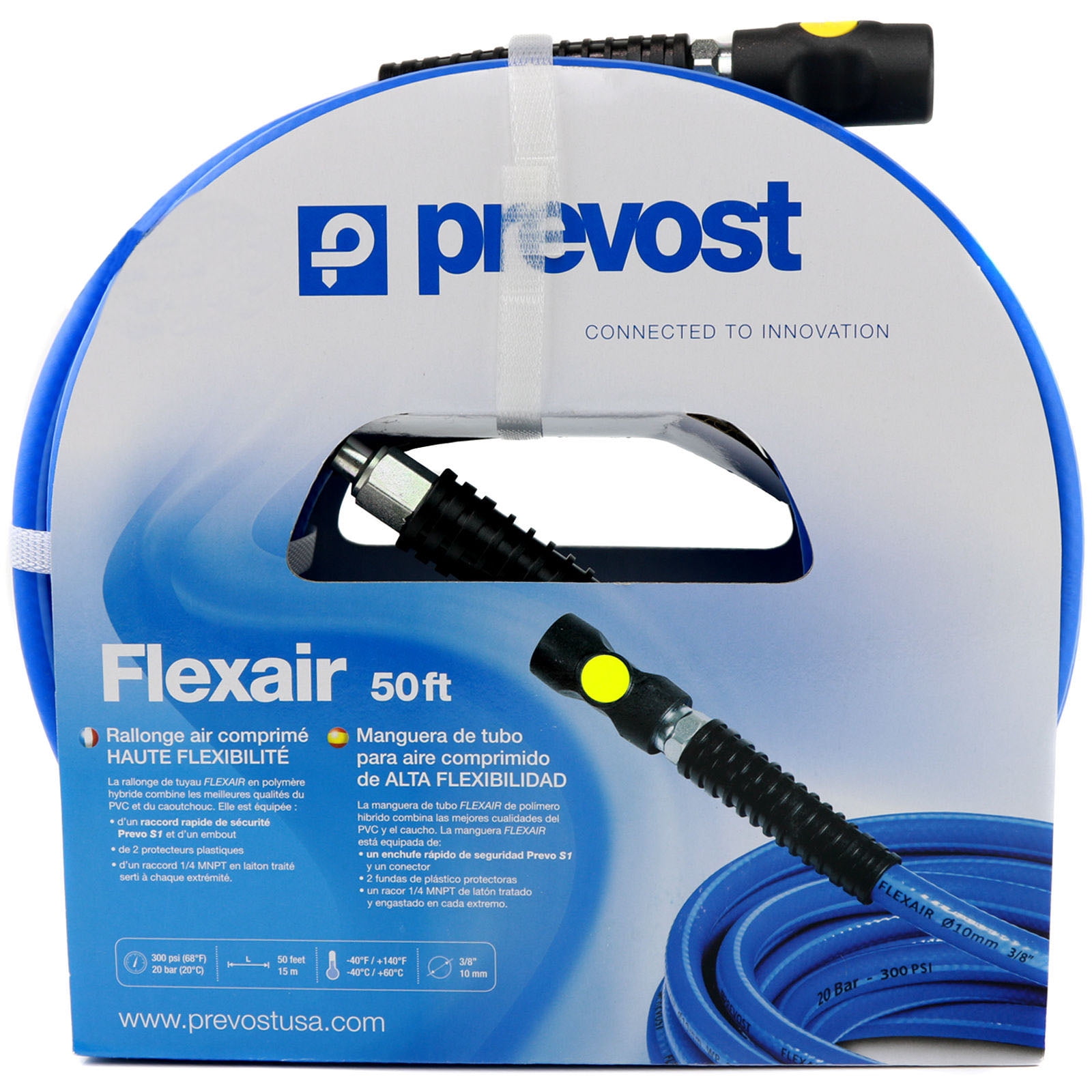 Prevost RST-RASB3850 Flexair 50' x 3/8" Air Hose W/ Prevo S1 ARO 210 Interchange Coupler