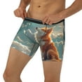 thumbnail image 3 of Cauagu Starry Sky Cloud Fox Print Men's Boxer Briefs, Funny & Cute Underwear Elastic Waistband Briefs Ideal Gift for Men,1-Pack, 3 of 7