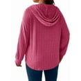 thumbnail image 3 of Sucegi Plus Size Women's Loose-Fit Ribbed Hoodie (1X-5X) - Effortlessly Create a Stylish Look and Enjoy Ultimate Comfort, 3 of 5