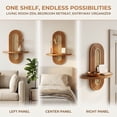 thumbnail image 5 of Floating Shelves for Wall, Boho Rattan Plant Shelf Set of 2, Mid Century Small Decorative Shelf Wall-Mounted, Natural Wood Shelves for Living Room,Bedroom (Walnut), 5 of 8
