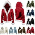 thumbnail image 6 of Fmbrln Womens Christmas Hoodies Fashion Christmas Color Block Hooded Sweatshirts Jackets Soft Comfy Fuzzy Cardigan Coat, 6 of 6