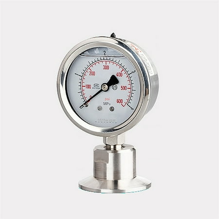 

2bar-40bar Stainless Steel 304 Sanitary Diaphragm Pressure Gauge Oil filled shockproof Measurement for food beer pharmaceutical