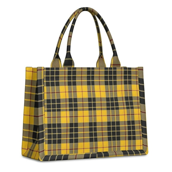 Large Capacity Tote Bag,Yellow Black and Red Checkerboard Checkered Pattern Handbag Fashion Luxury Tote Bag,15.7"x13"x 5.1" Inches,Laptop Compatible